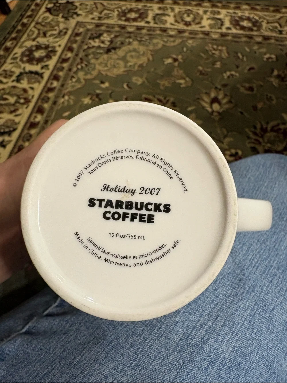 Starbucks 2007 Holiday Mug Christmas Sayings no chips break cracks